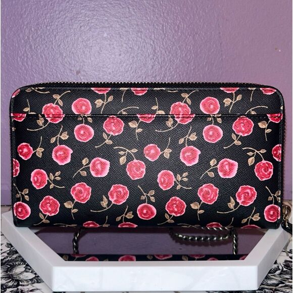 Kate Spade NY “roses falling”Leather med full-zip wallet. Excellent condition. - Picture 2 of 9